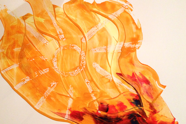 Kunstwerk von Patricia Gottbehüt — abstraktes Aquarell in Orange