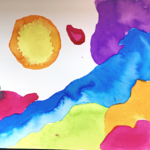 Abstraktes Aquarell in bunten Farben