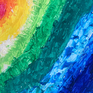 Abstraktes Gemälde in Regenbogenfarben